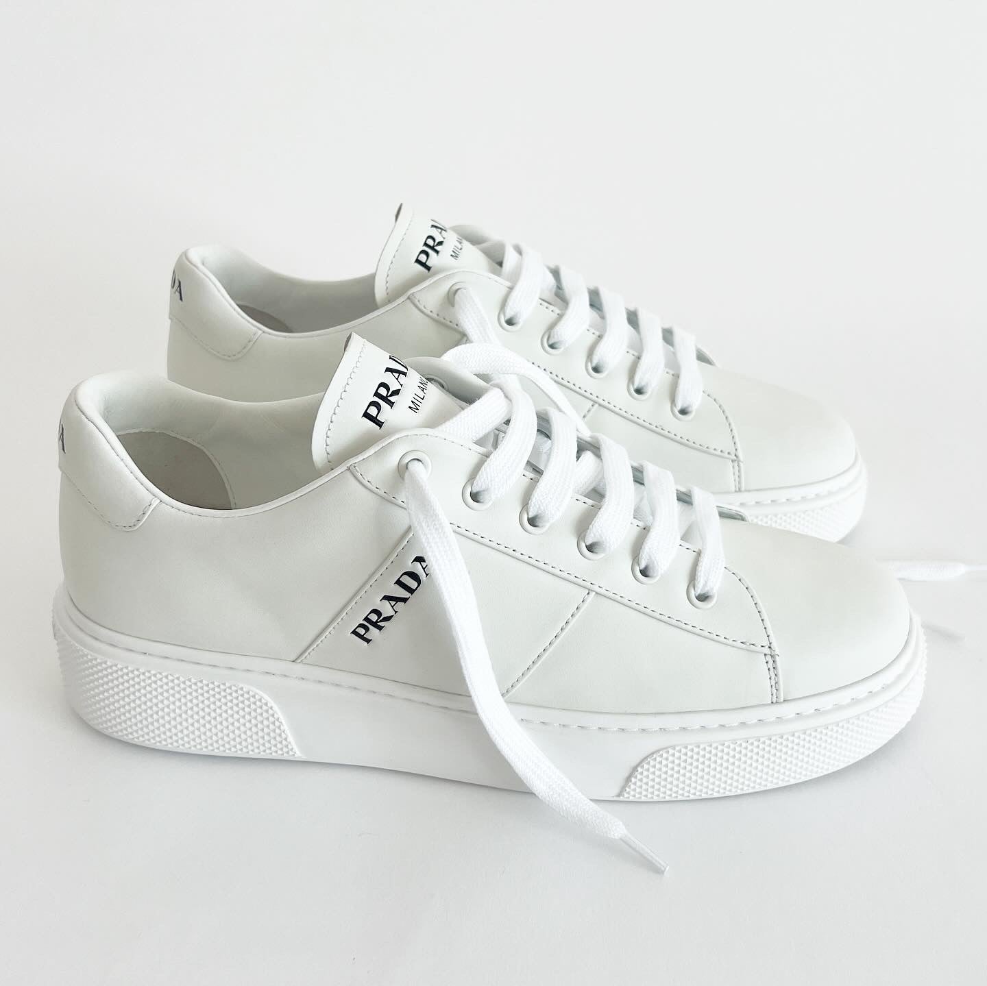 Prada White Leather Sneakers Sz 41