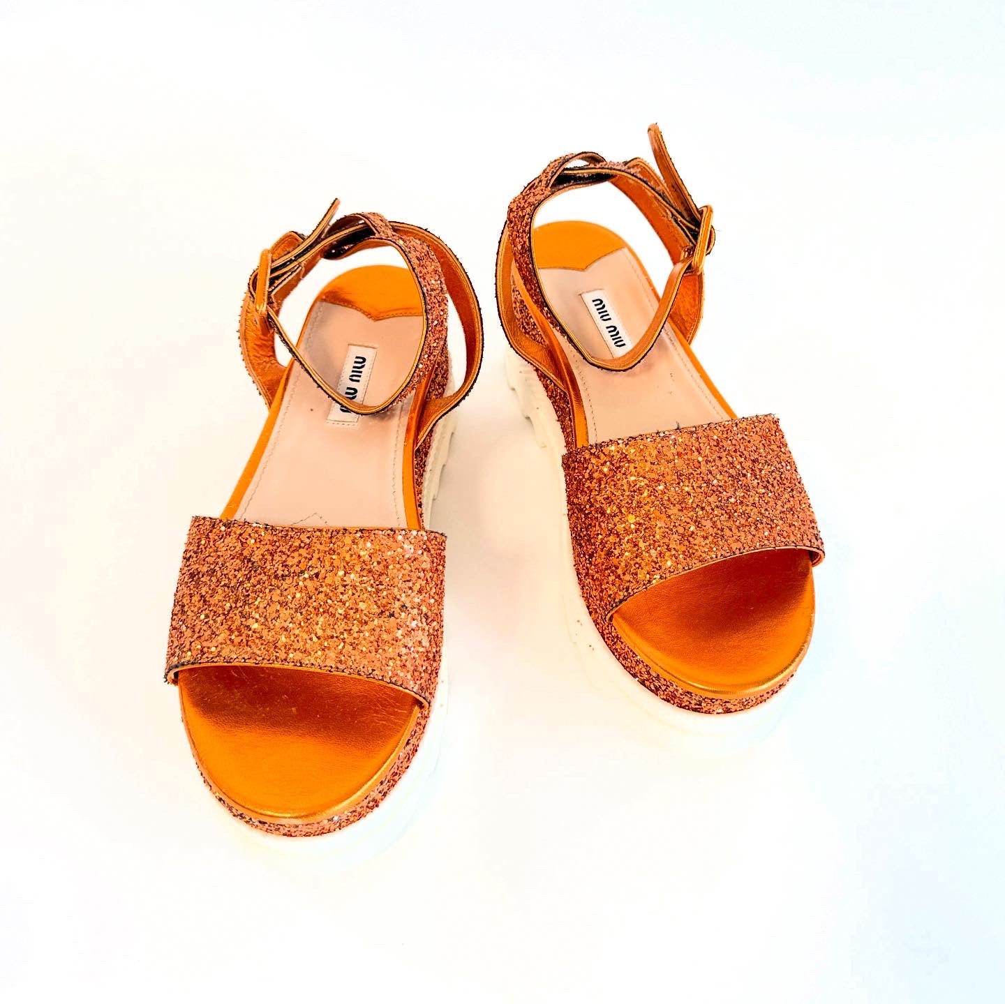 Miu Miu Glitter Sandals Sz 39