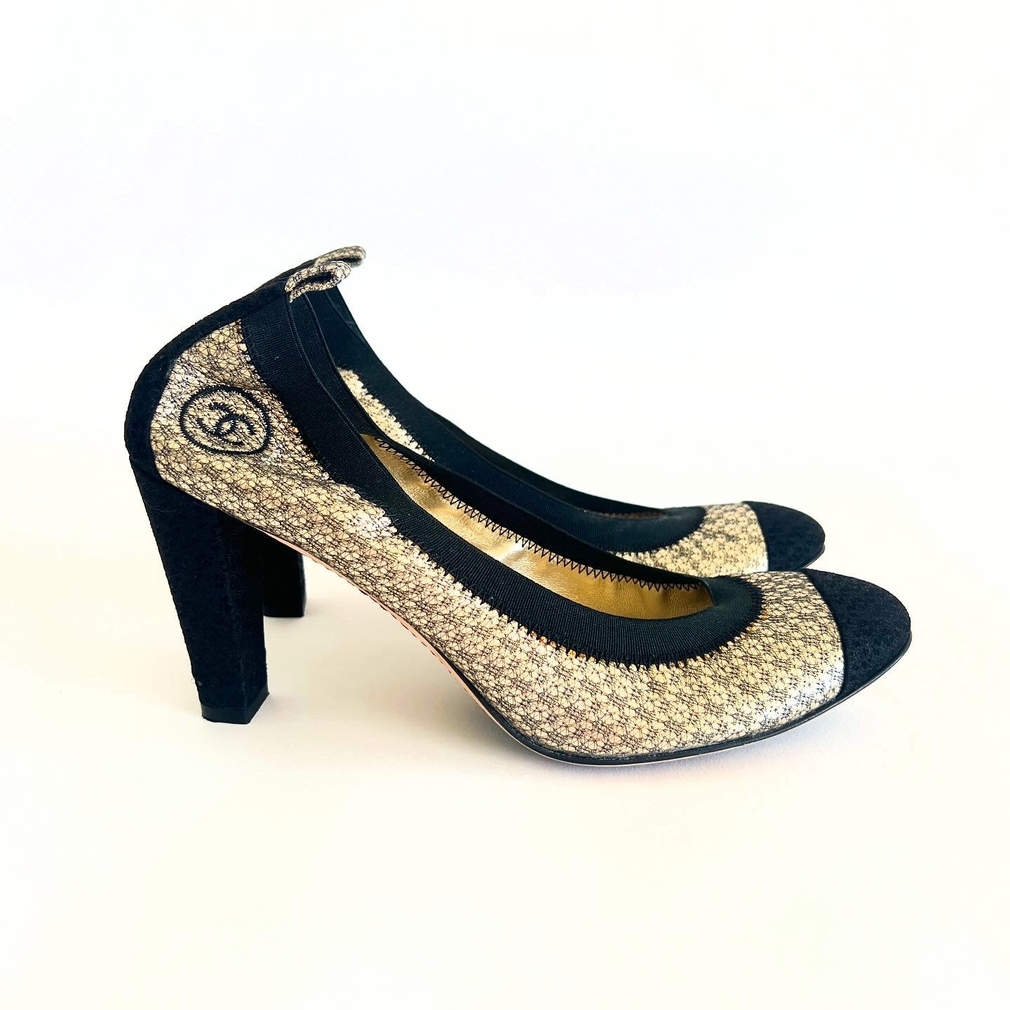 Chanel Two Tone Heels Sz 40