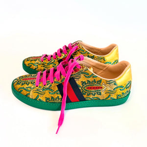 Gucci Gold Brocade Sneakers Sz 38