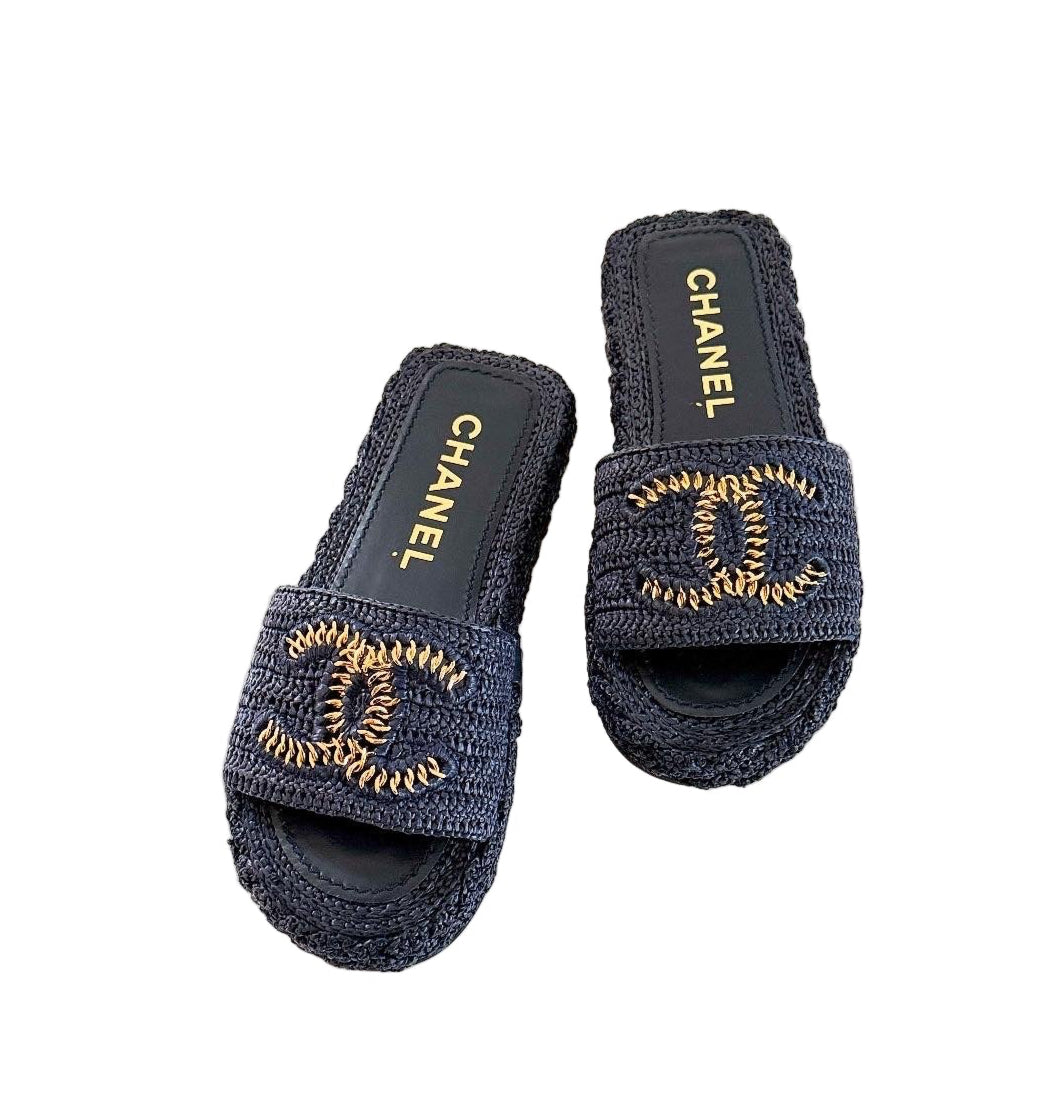Chanel Crotchet Slides Sz 36