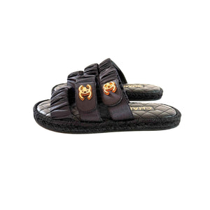 Chanel Black Slides Sz 36