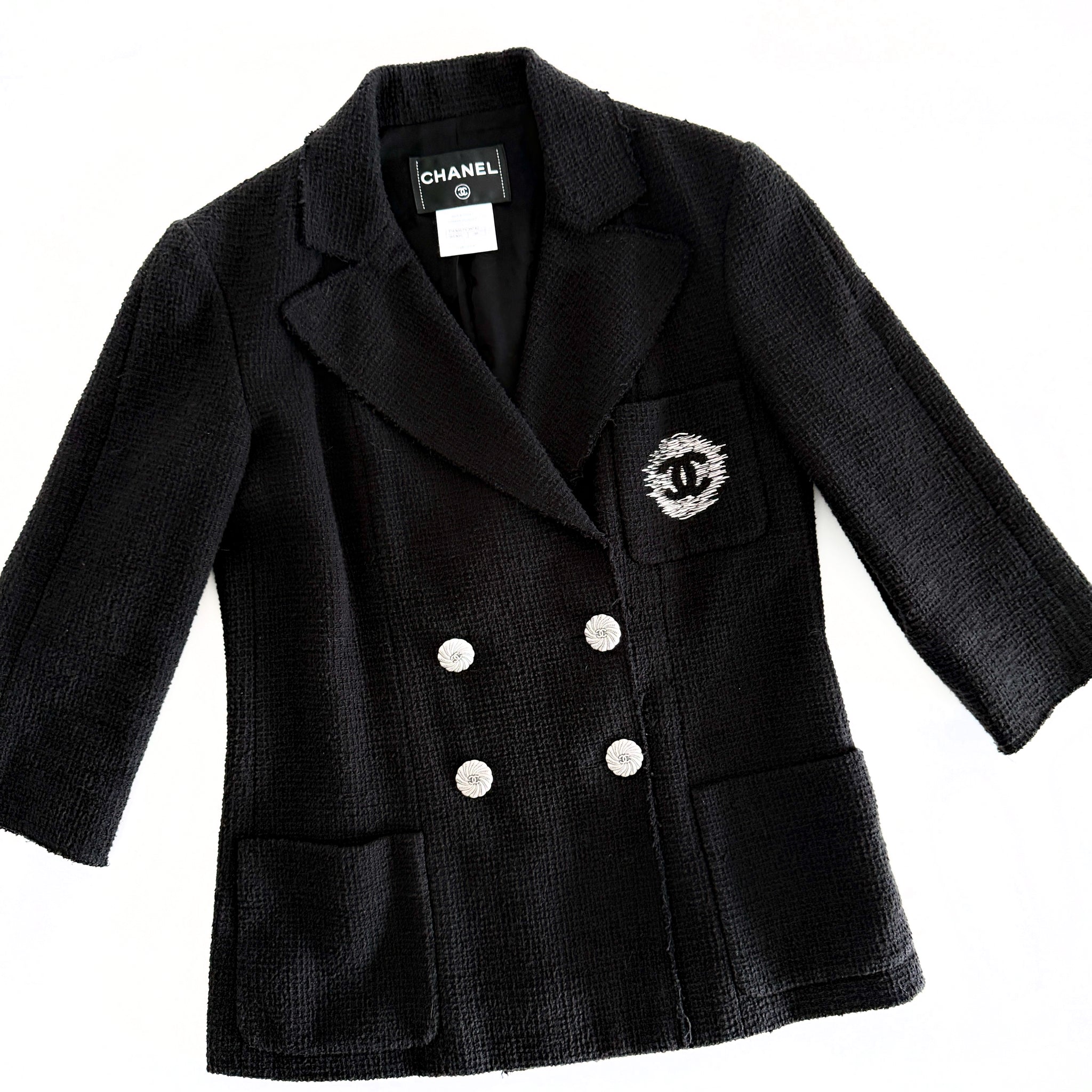 Chanel Black Jacket Sz 38