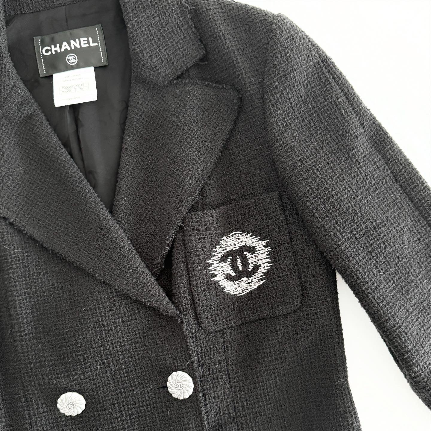 Chanel Black Jacket Sz 38