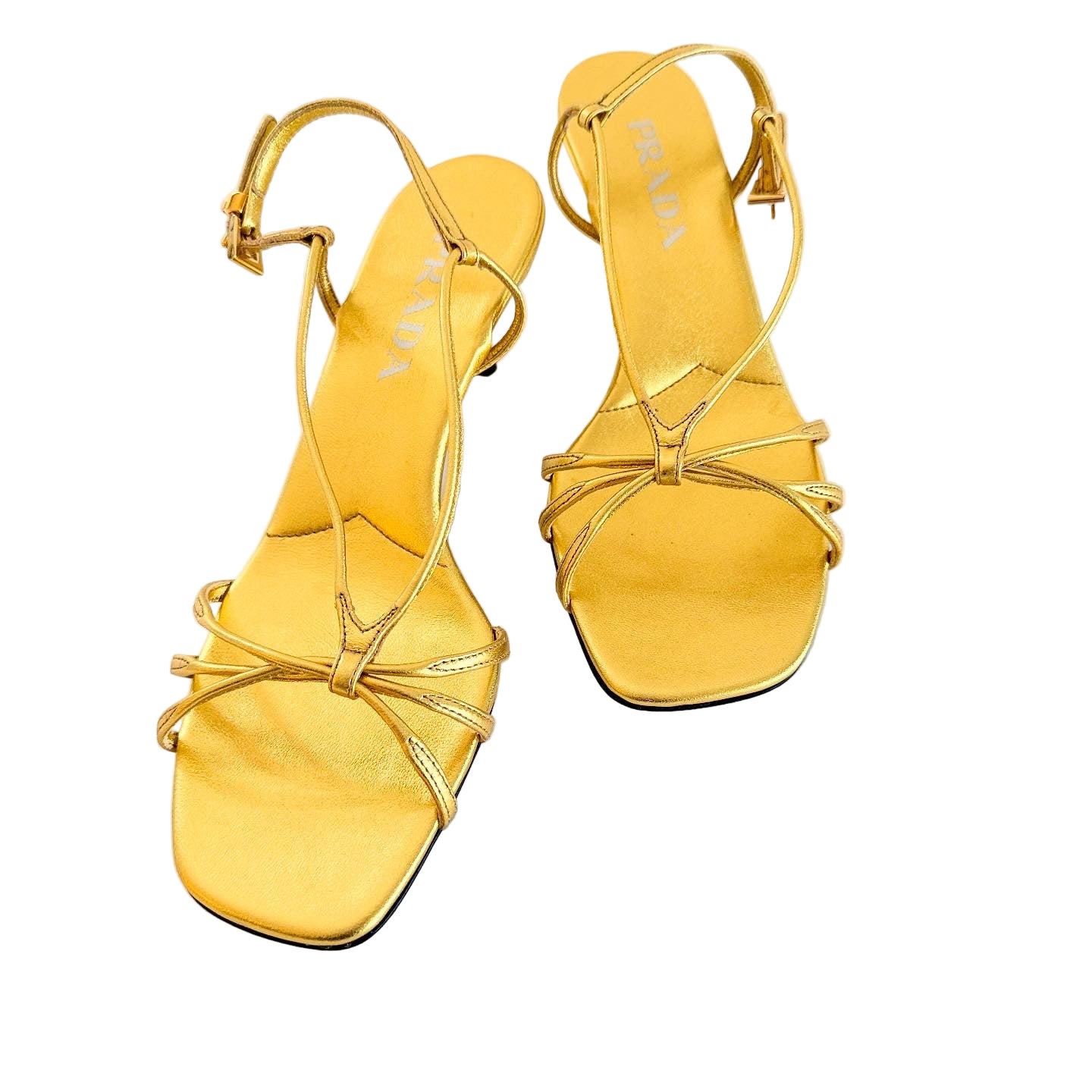 Prada Gold Heels Sz 38