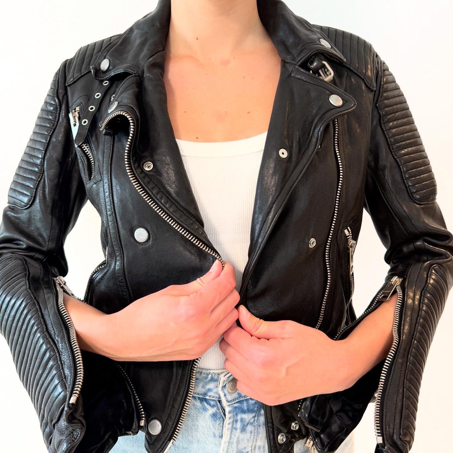 Burberry Leather Jacket Sz 42