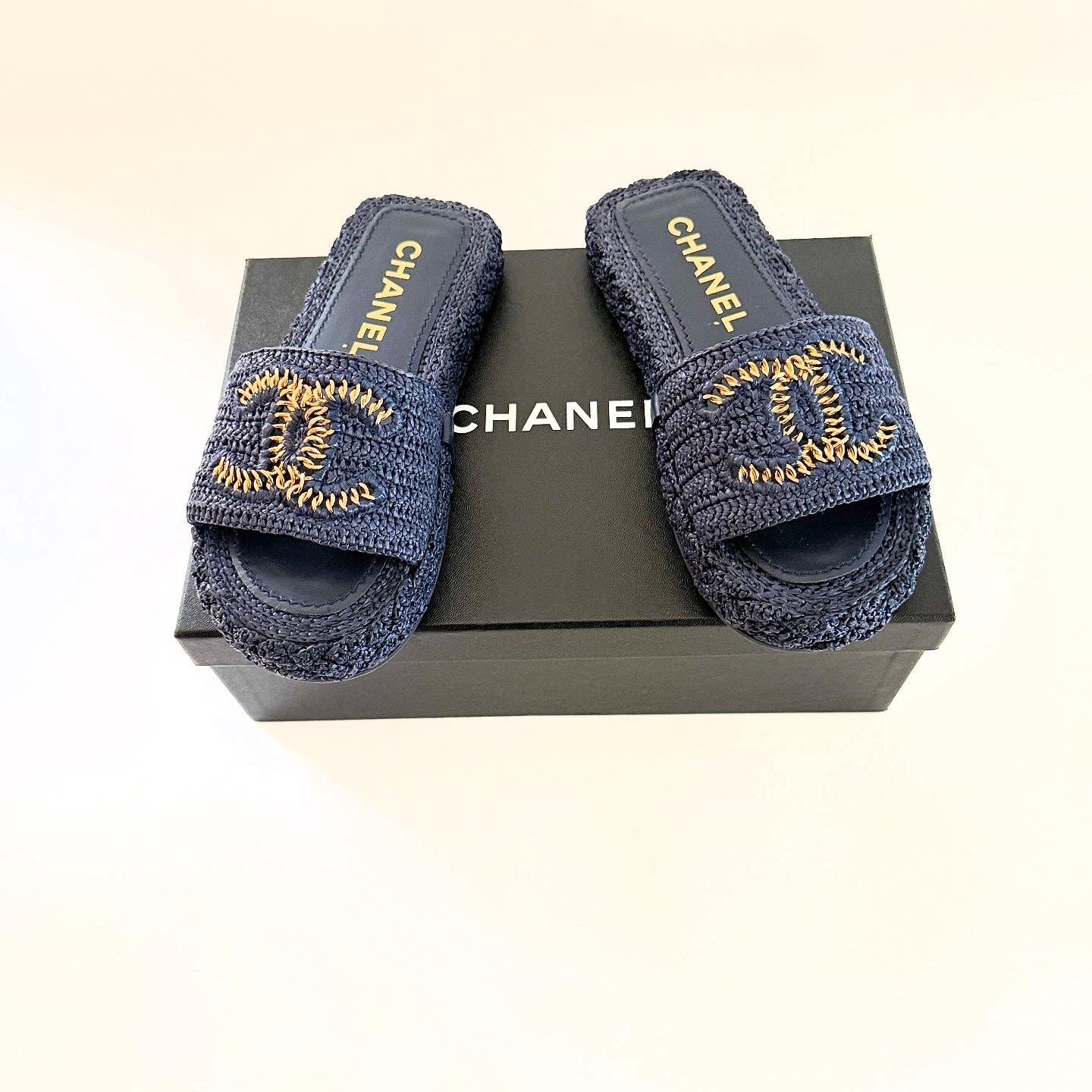 Chanel Crotchet Slides Sz 36
