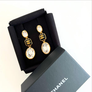 Chanel Crystal Drop Earrings ~ Pierced