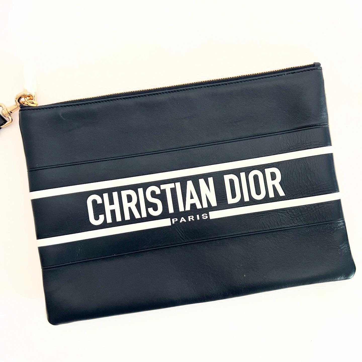 Dior Navy Leather Pouch