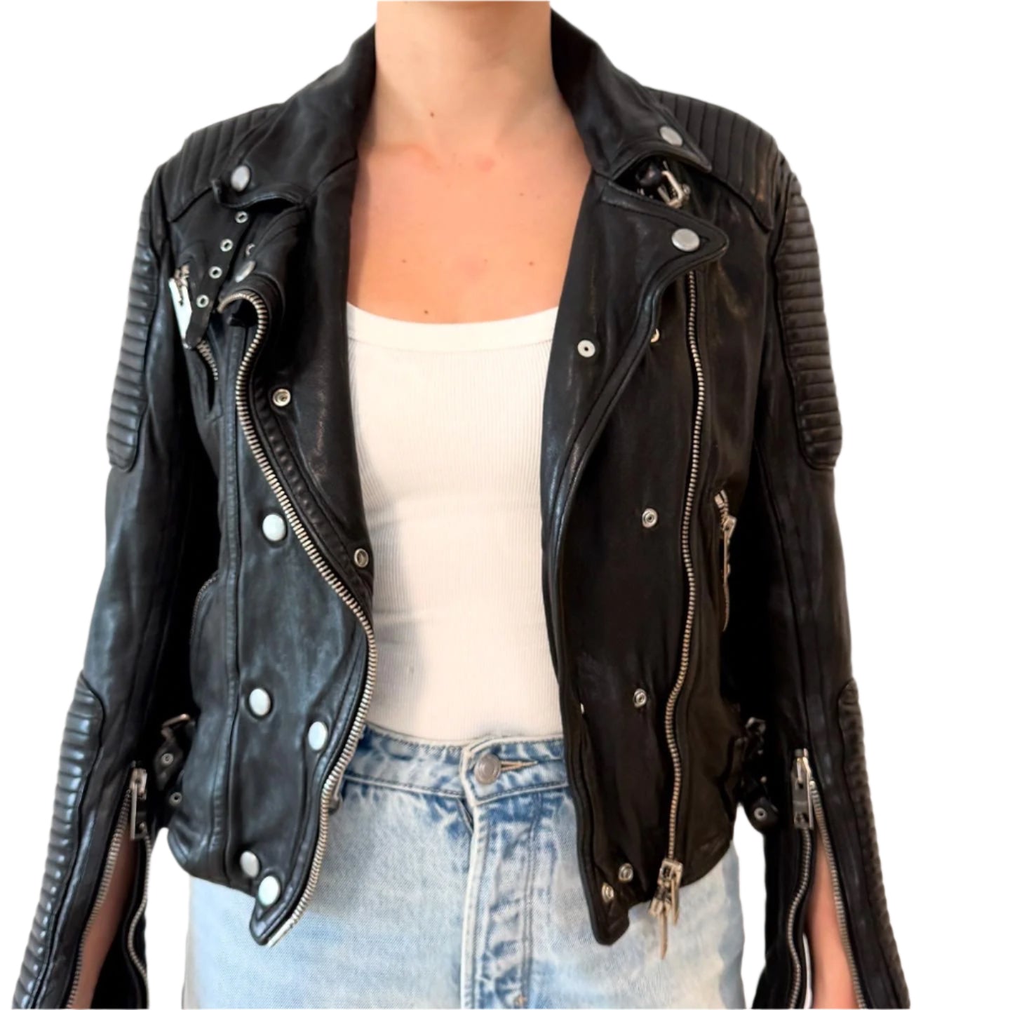 Burberry Leather Jacket Sz 42