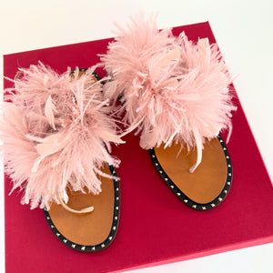 Valentino Feather Sandals Sz 38