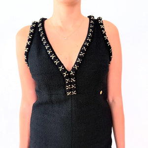 Chanel Black Tweed Frock Sz 40