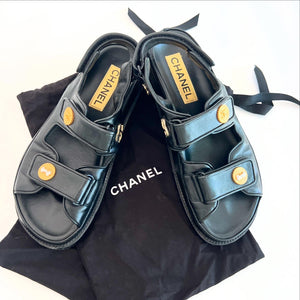 Chanel Dad Sandals Sz 38