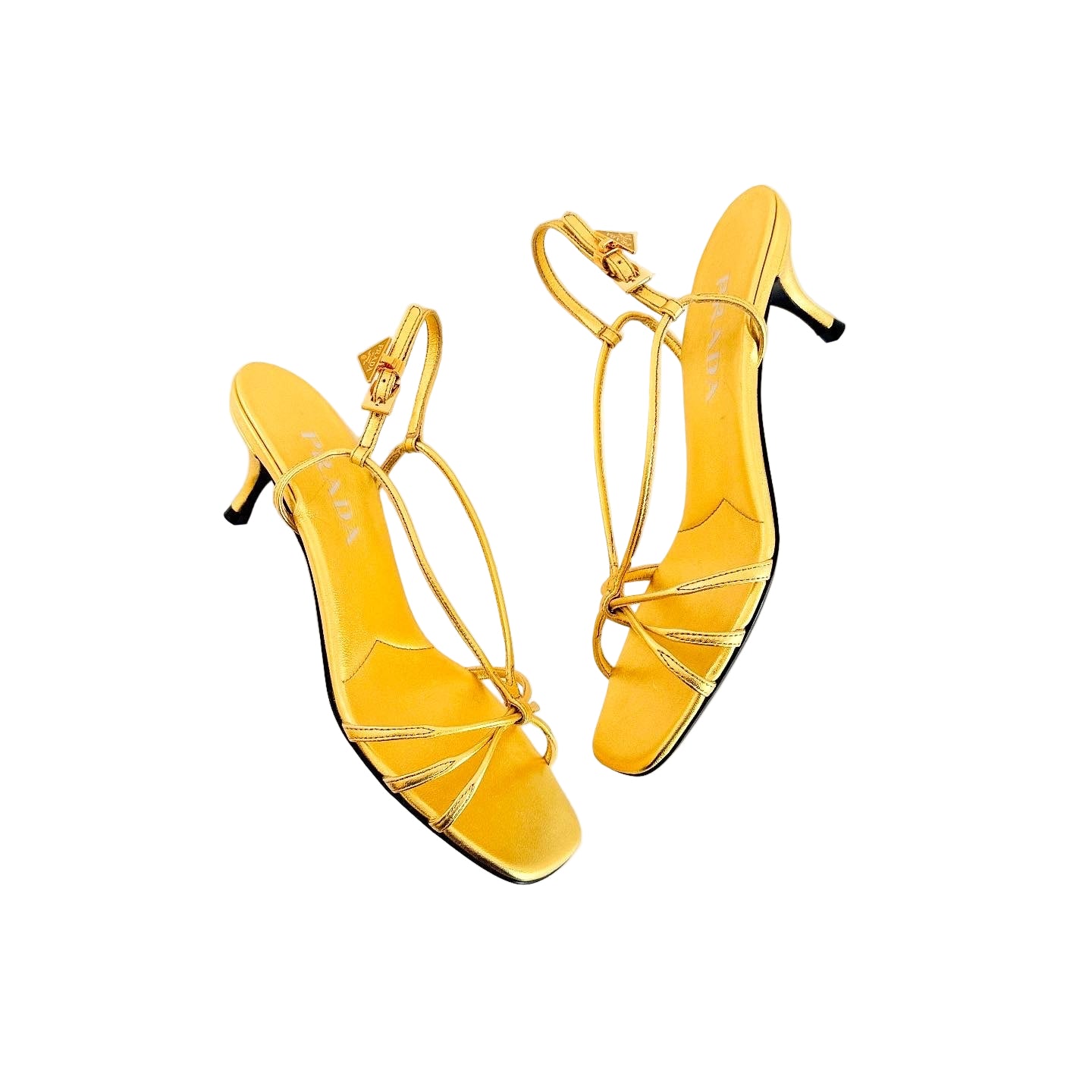 Prada Gold Heels Sz 38