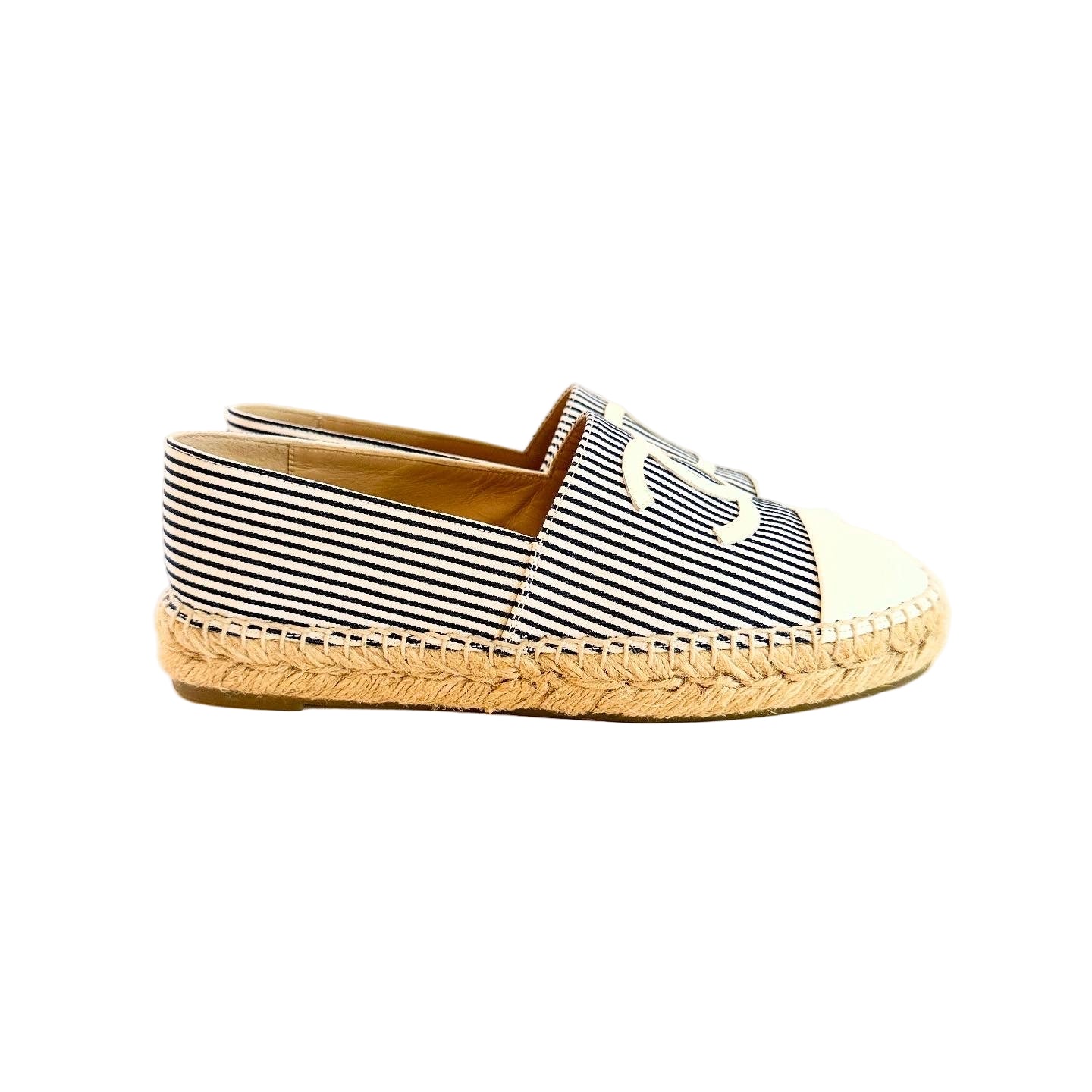 Chanel Striped Espadrilles Sz 37