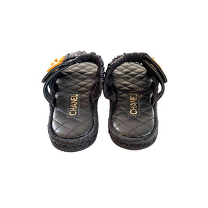 Chanel Black Slides Sz 36
