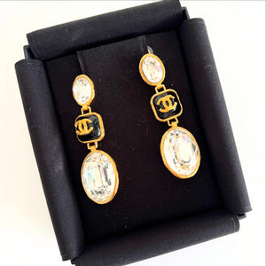 Chanel Crystal Drop Earrings ~ Clip Ons