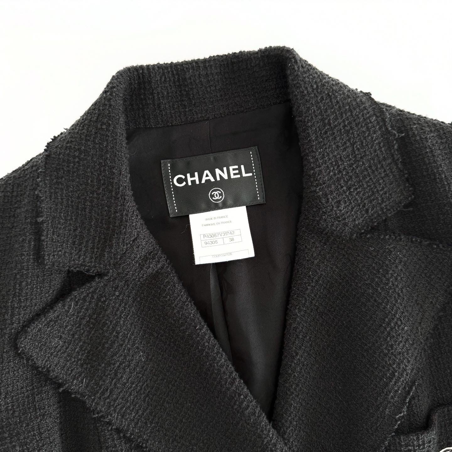 Chanel Black Jacket Sz 38