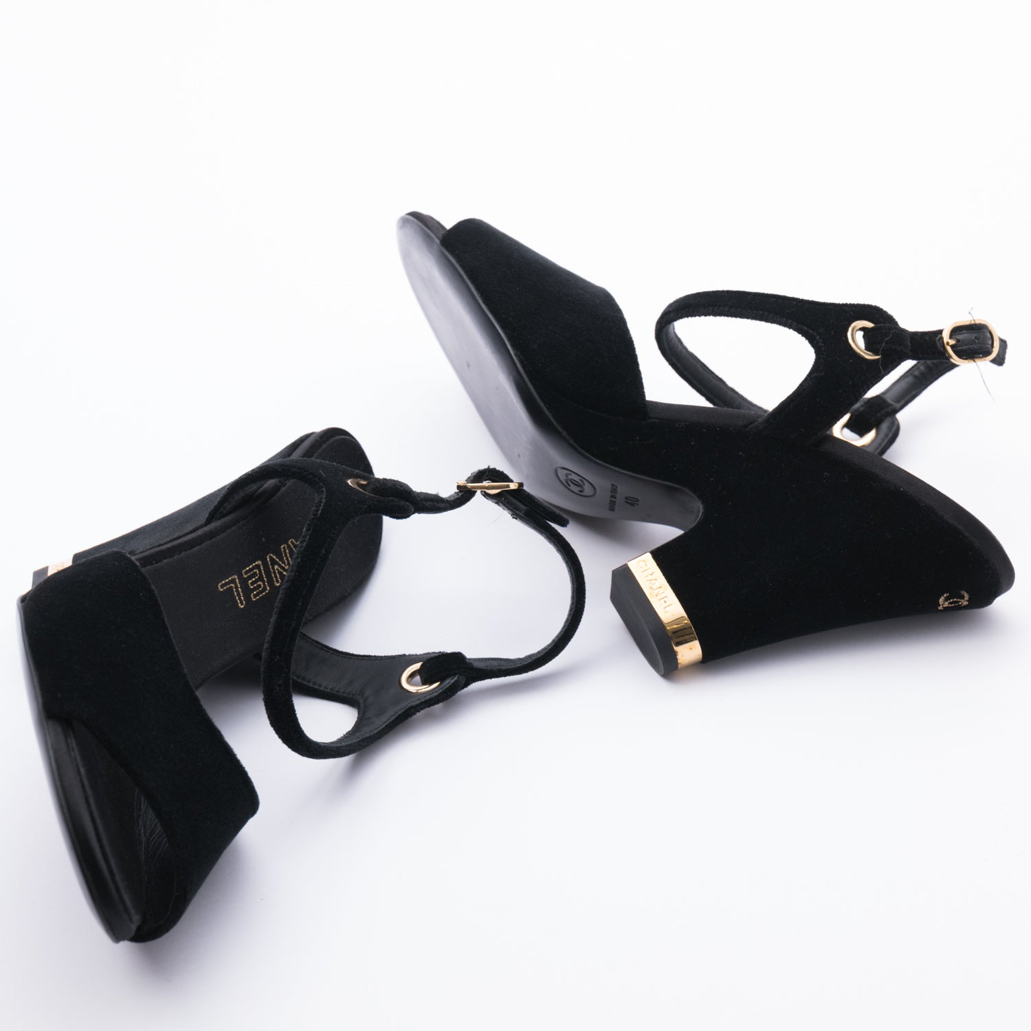 Chanel Velvet Heels Sz 40