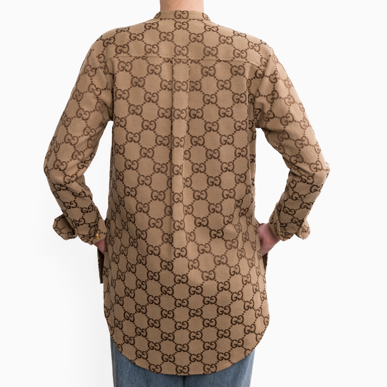 Gucci Maxi GG Canvas Shirt Sz 38