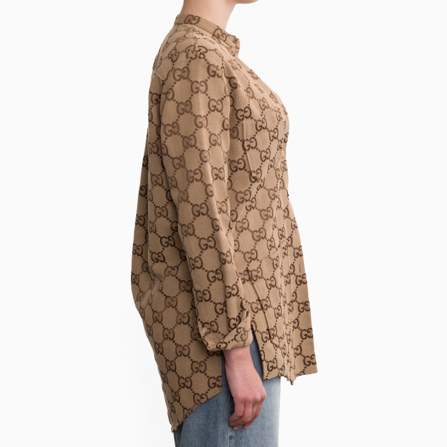 Gucci Maxi GG Canvas Shirt Sz 38