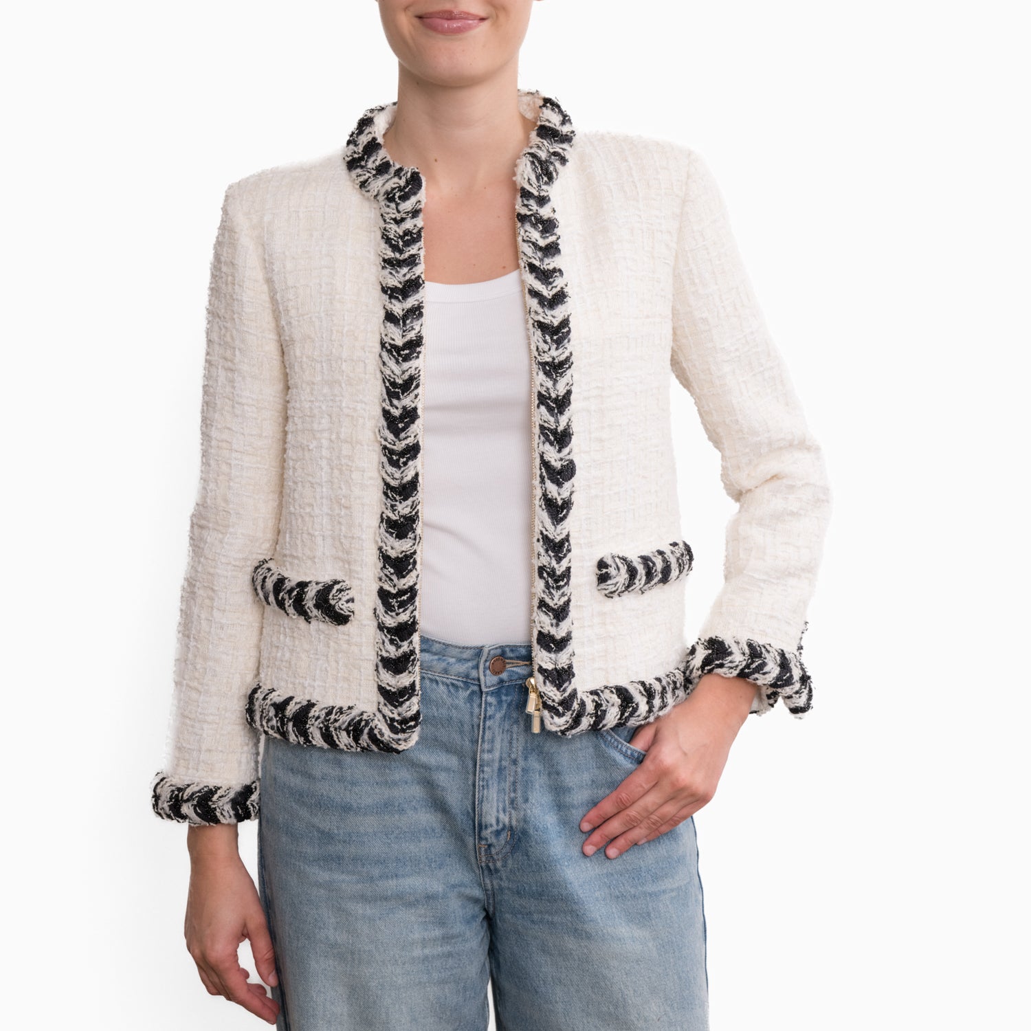 Chanel Classic Tweed Jacket Sz 38