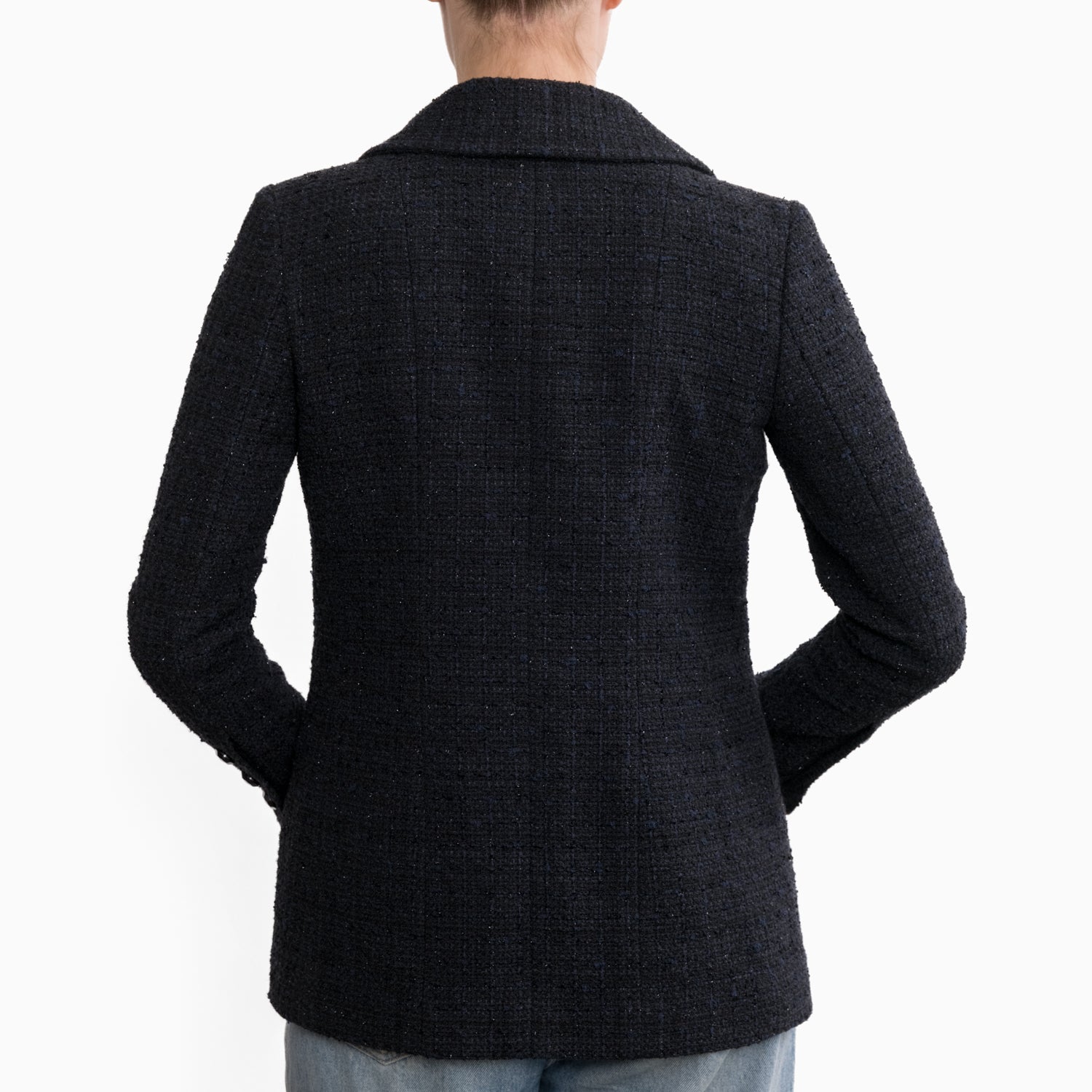 Chanel Black Tweed Jacket Sz 40