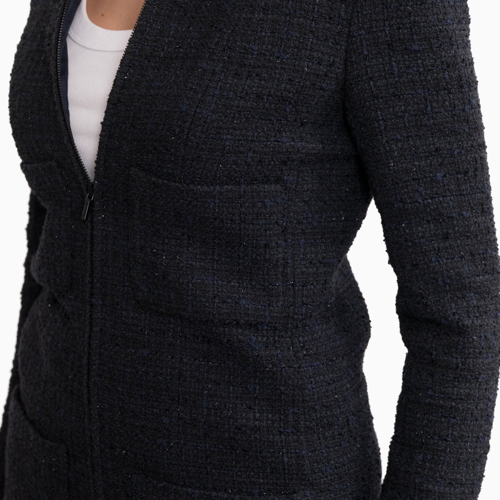 Chanel Black Tweed Jacket Sz 40