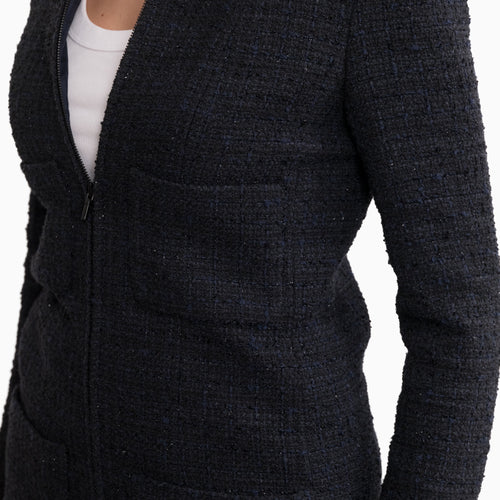 Chanel Black Tweed Jacket Sz 40