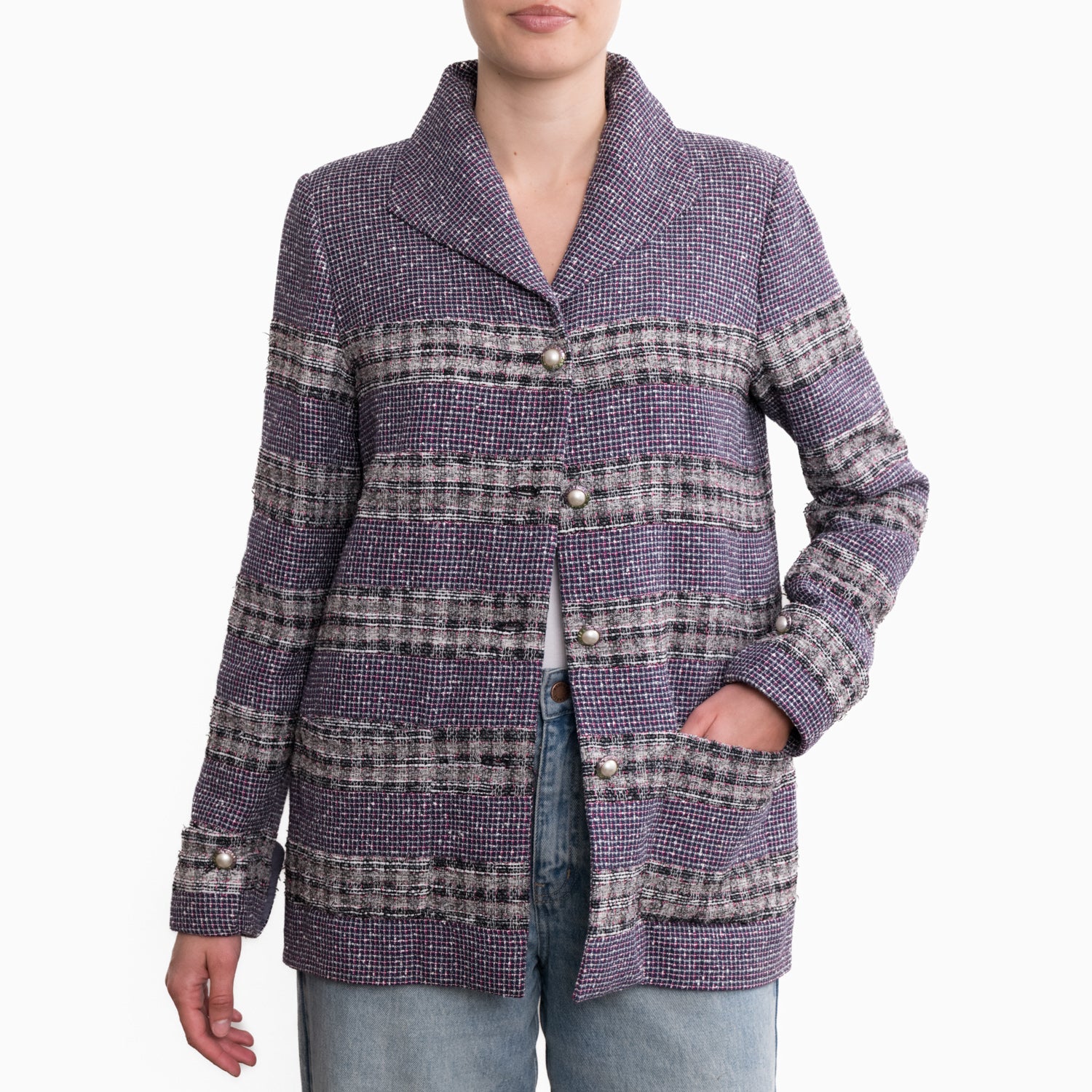 Chanel Tweed Jacket Sz 42