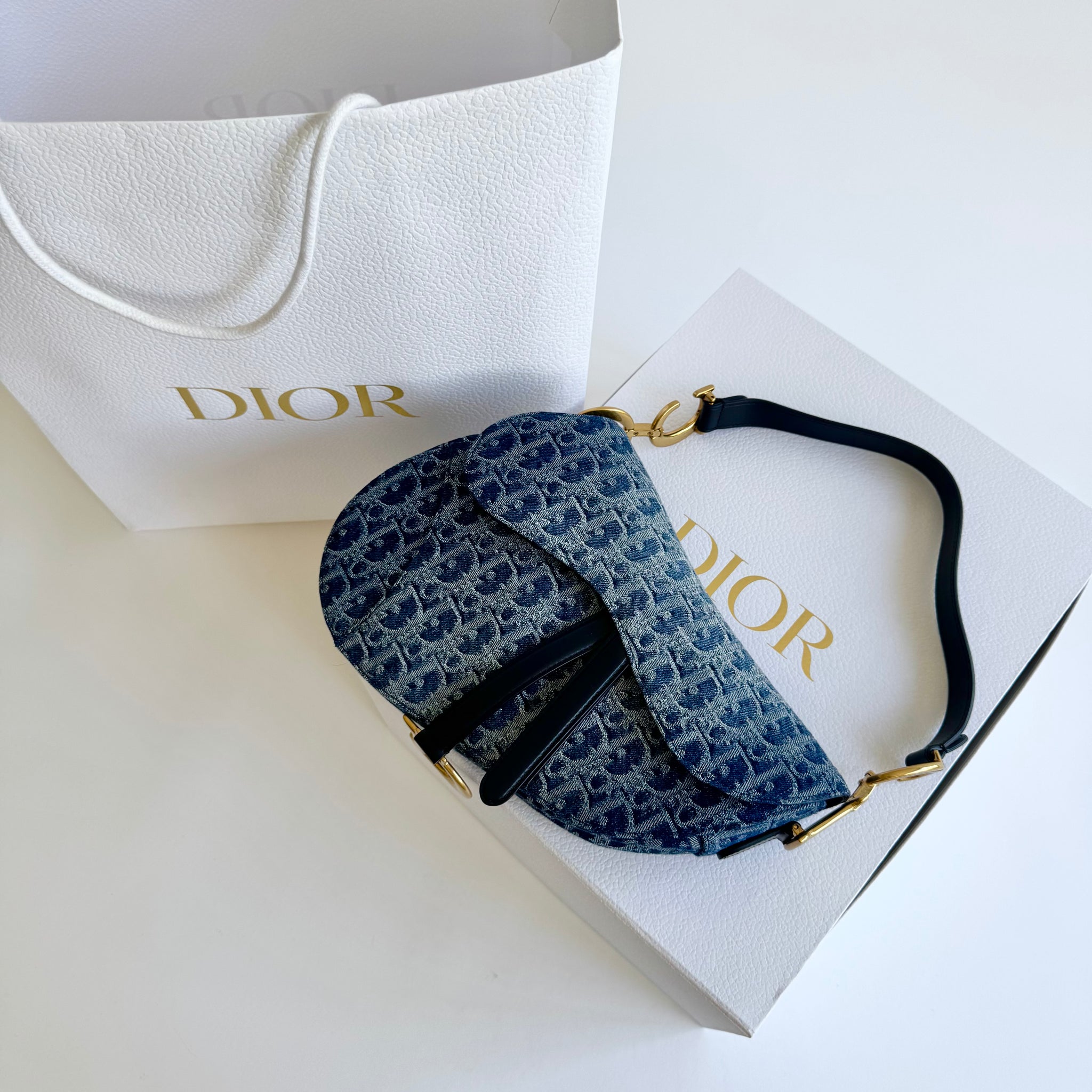 Dior Denim Saddle Bag